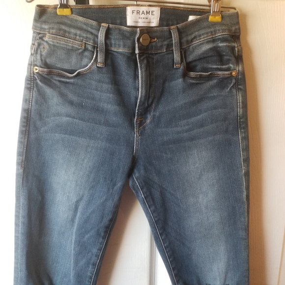 Frame le high rise skinny jeans distressed 25 - Picture 3 of 11